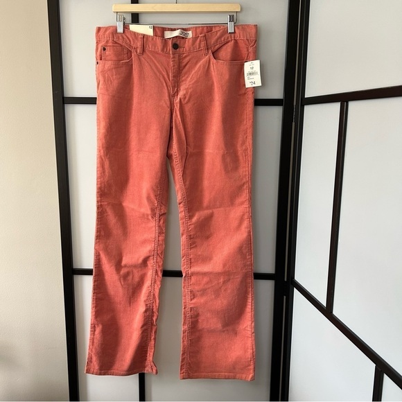 NWT Joe Fresh Salmon color Corduroy Low Rise Wide Leg Bootcut. Perfect for Fall - Picture 2 of 14